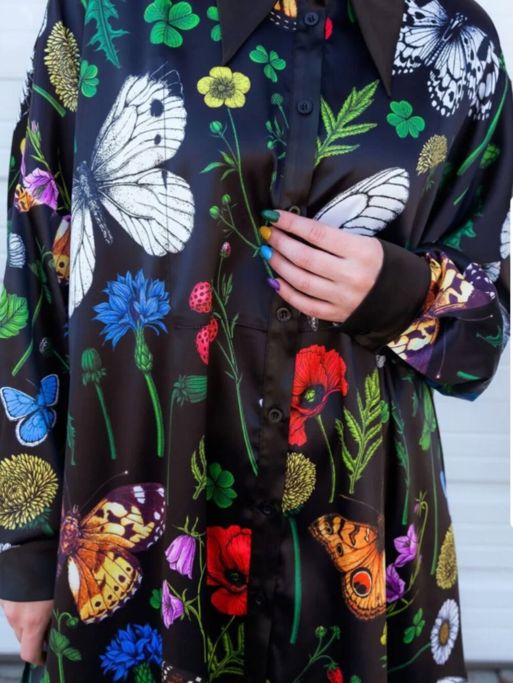 Dressed in Lala Folklore Florals satin playsuit top only Small - Picture 2 of 6